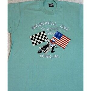 VTG 1990 Memorial Day Classic York Pa Bike Races USA Made Single Stitch Tee L